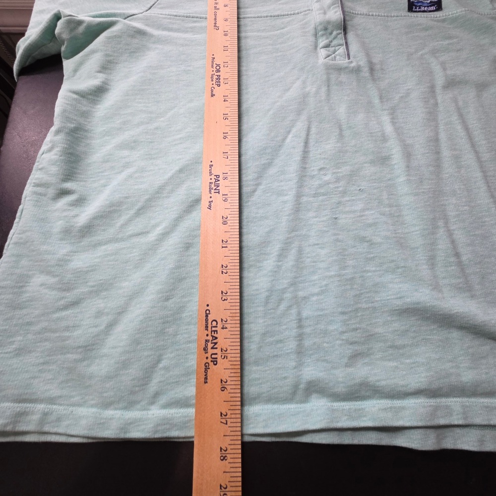 L.L. Bean Sweatshirt Women 3X Green Button Neck Cotton Pullover 504433 - Picture 9 of 10